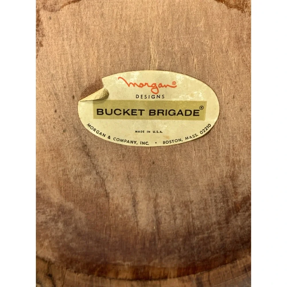 Morgan Designs Ice Bucket Brigade Vintage Wood Cocktail Flip Lid USAmade FLAW